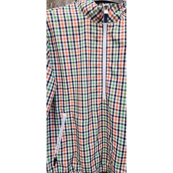 Liz Golf Lizgolf By Liz Claiborne Plaid Spring Quarter Zip Jacket Size Large - Picture 3 of 11